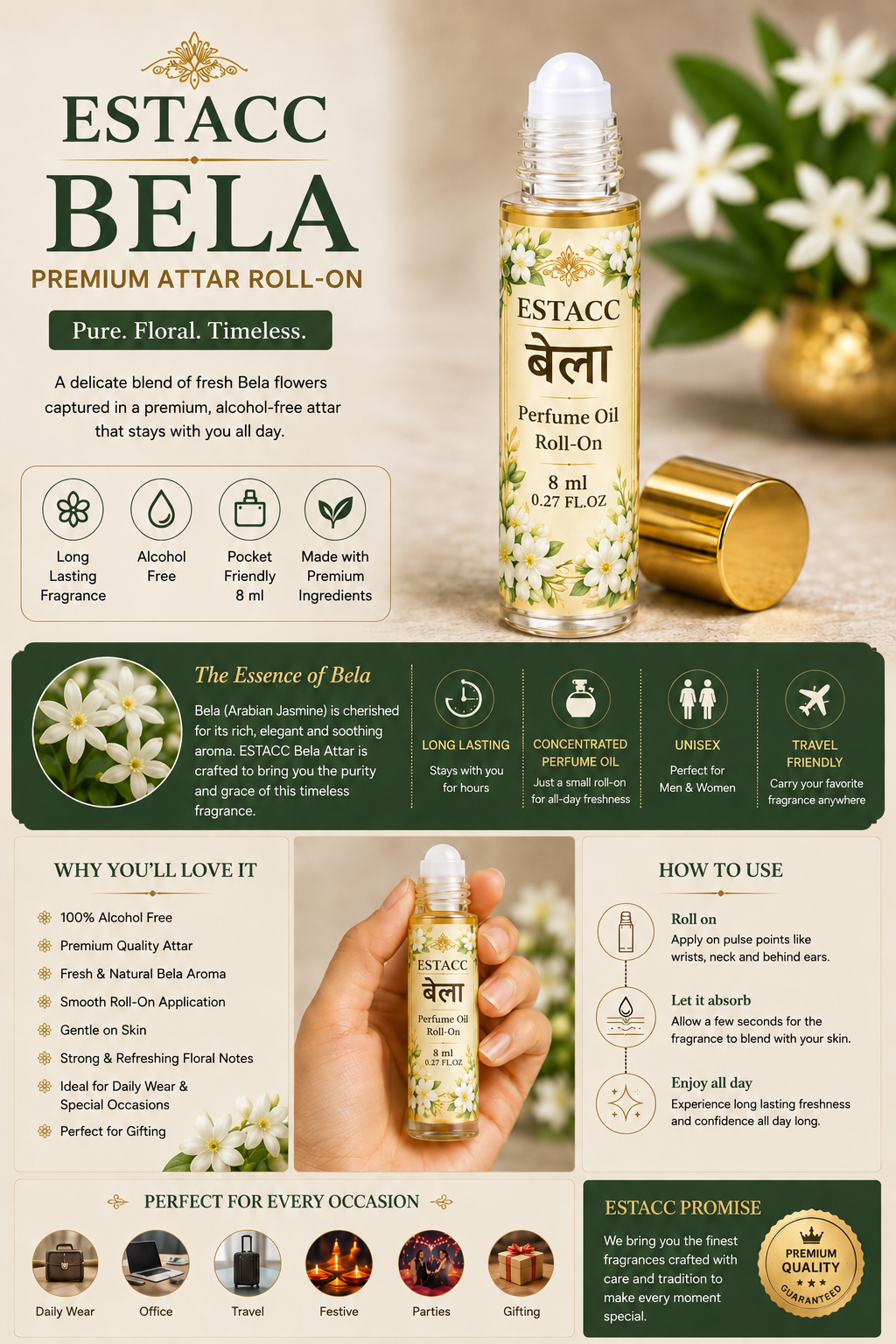 Estacc Bela Attar Roll On 8ml