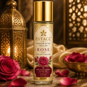 Estacc Rose Premium Attar Roll-On 8ml | Alcohol-Free Long Lasting Floral Attar Perfume for Men & Women